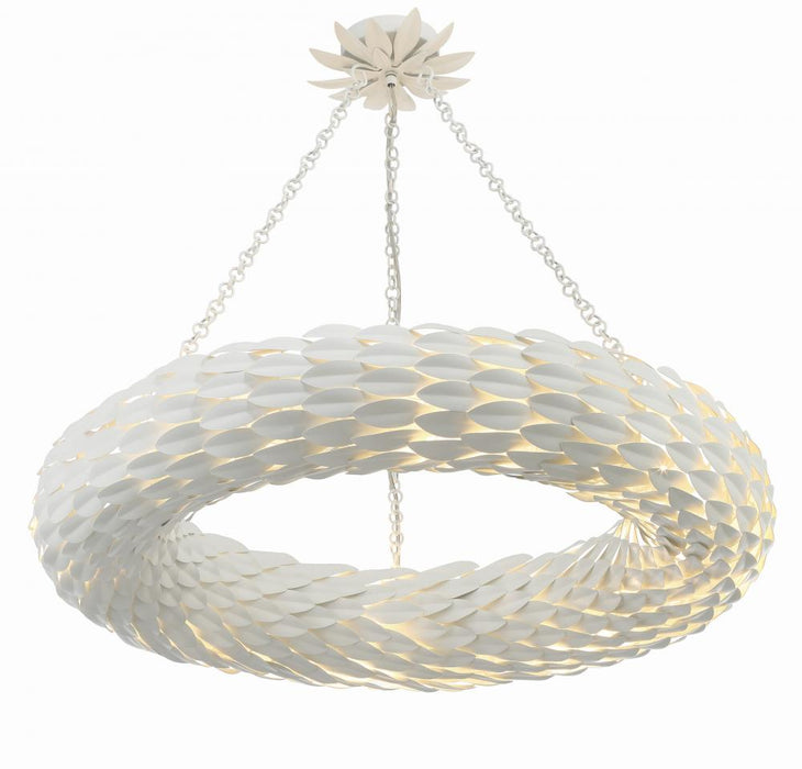 Crystorama Broche 8 Light Matte White Chandelier