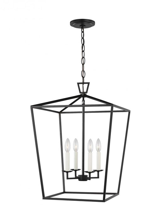 Visual Comfort & Co. Studio Collection Dianna transitional 4-light indoor dimmable medium ceiling pendant hanging chandelier light in midni