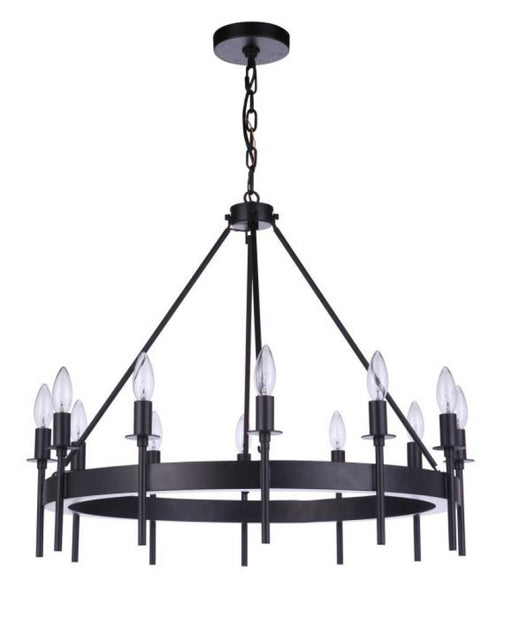 Craftmade Larrson 12 Light Chandelier in Flat Black