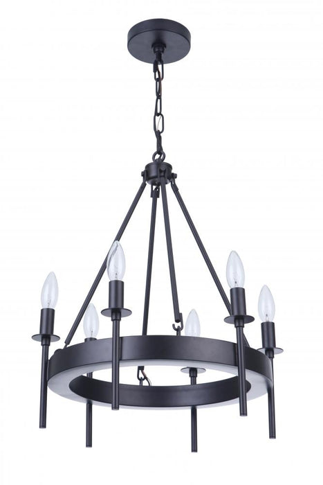 Craftmade Larrson 6 Light Chandelier in Flat Black