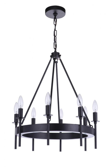 Craftmade Larrson 8 Light Chandelier in Flat Black