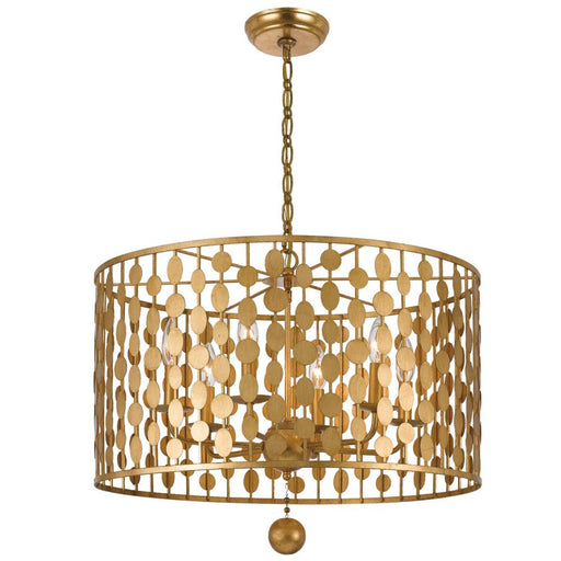 Crystorama Layla 6 Light Antique Gold Chandelier