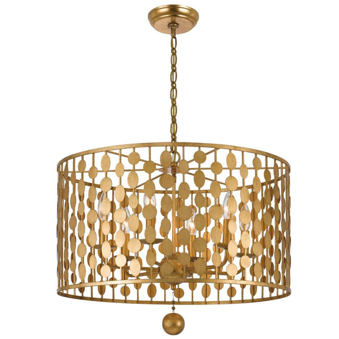 Crystorama Layla 6 Light Antique Gold Chandelier