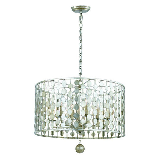 Crystorama Layla 6 Light Antique Silver Chandelier