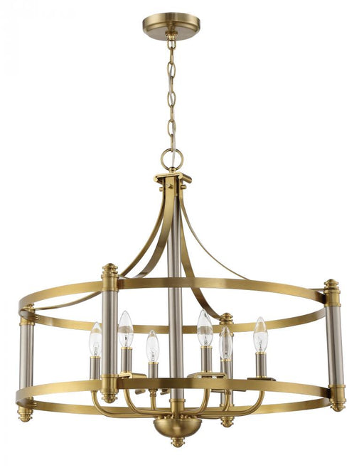 Craftmade Stanza 6 Light Pendant in Brushed Polished Nickel/Satin Brass