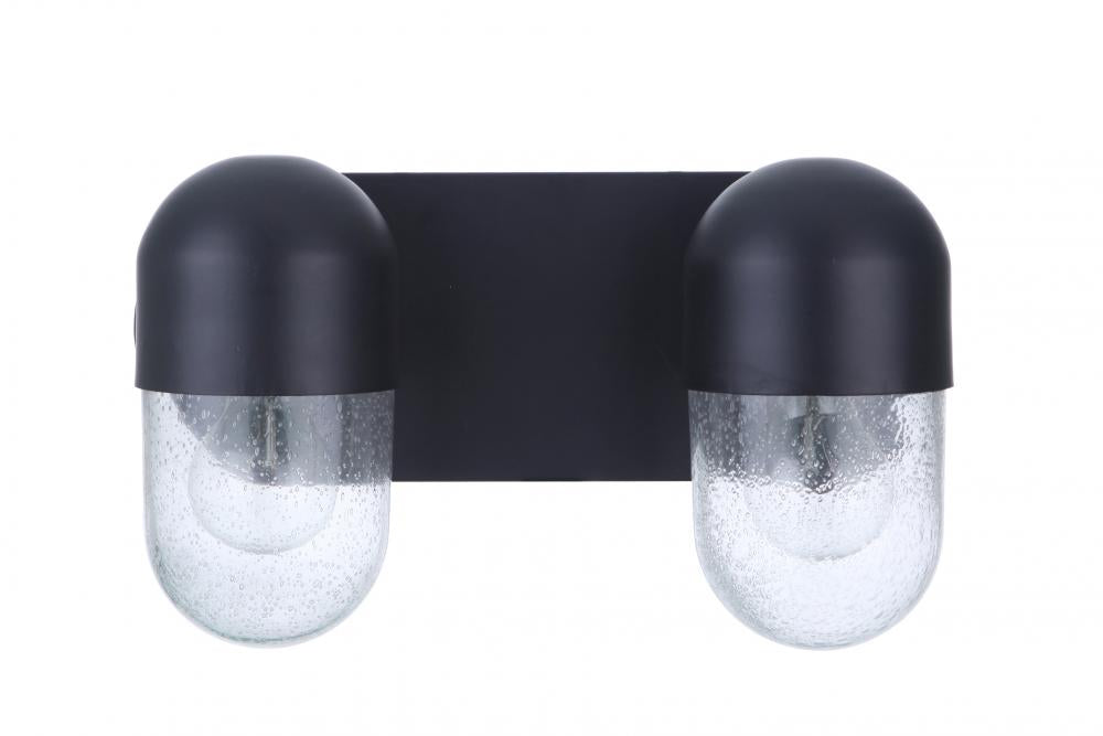 Craftmade Pill 2 Light Vanity in Flat Black