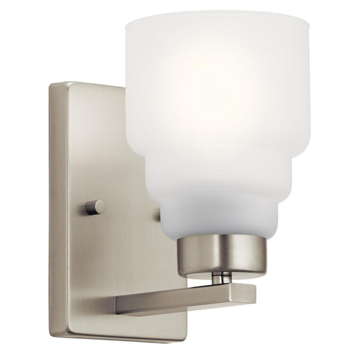 Kichler Vionnet 8.5" 1 Light Wall Sconce with Satin Etched Glass in Brushed Nickel