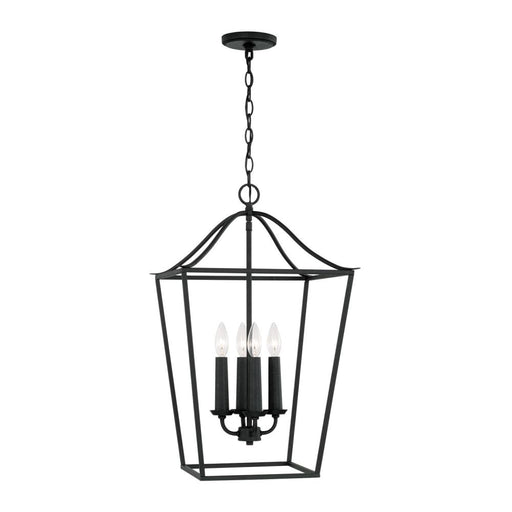 4-light Foyer Pendant Lantern In Black Iron | 550641BI