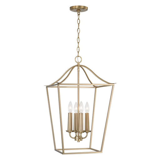 4-light Foyer Pendant Lantern In Matte Brass | 550641MA