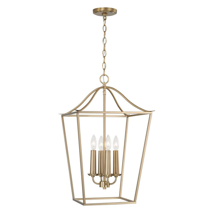 4-light Foyer Pendant Lantern In Matte Brass | 550641MA