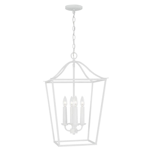 4-light Foyer Pendant Lantern In Textured White | 550641XW