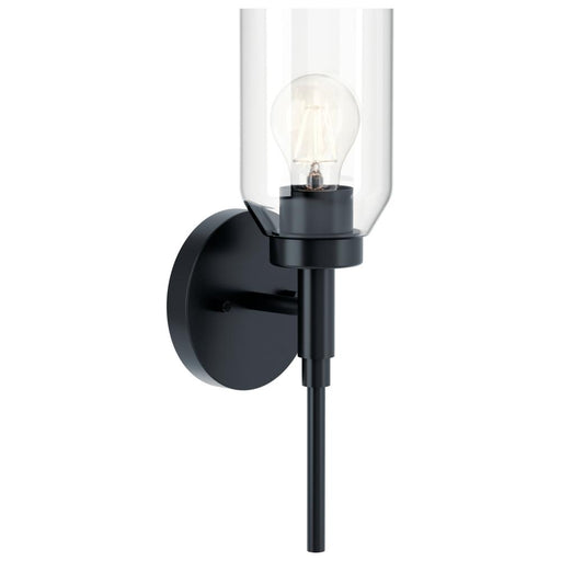 Kichler Madden 14.75 Inch 1 Light Wall Sconce with Clear Glass in Black