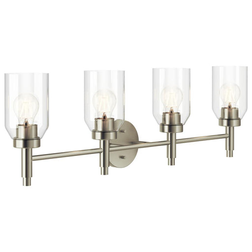 Kichler Madden 34 Inch 4 Light Vanity with Clear Glass in Brushed Nickel