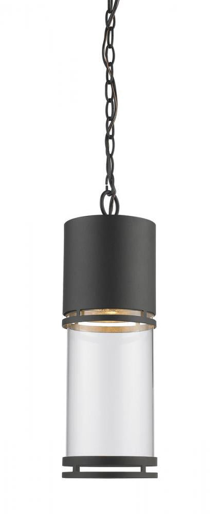 1 Light Outdoor Chain Mount Ceiling Fixture | 553CHB-BK-LED