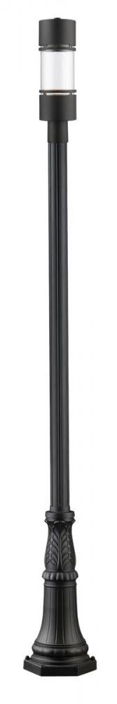 1 Light Outdoor Post Mounted Fixture | 553PHB-518P-BK-LED
