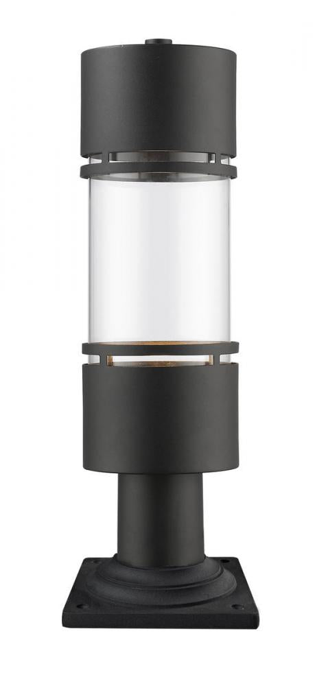 1 Light Outdoor Pier Mounted Fixture | 553PHB-533PM-BK-LED