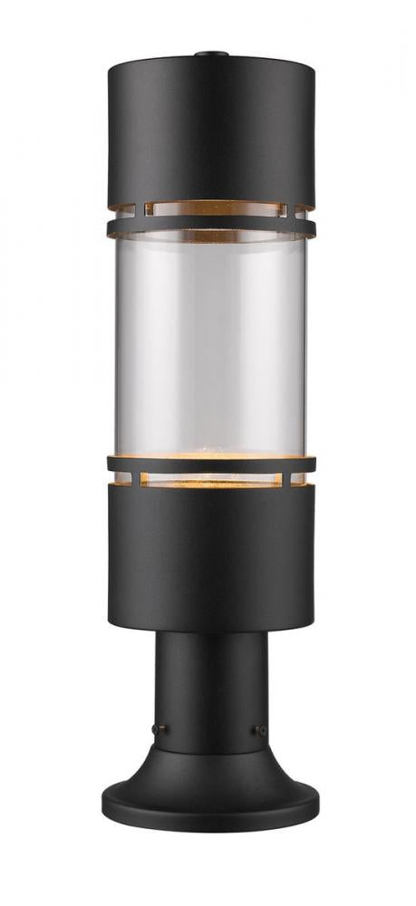 1 Light Outdoor Pier Mounted Fixture | 553PHB-553PM-BK-LED