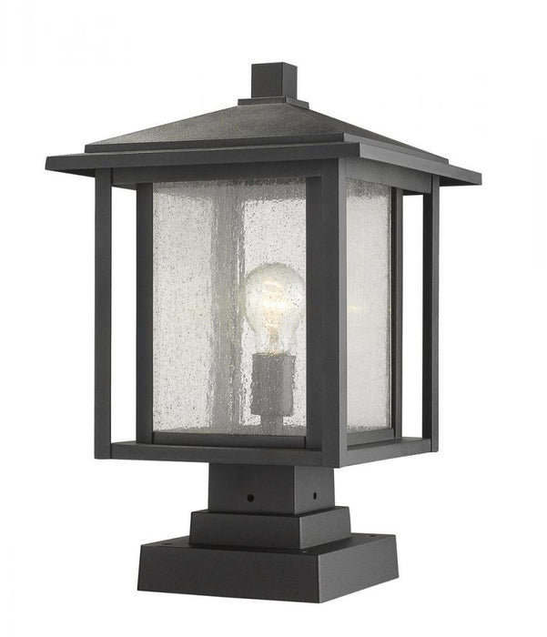1 Light Outdoor Pier Mounted Fixture | 554PHBS-SQPM-BK