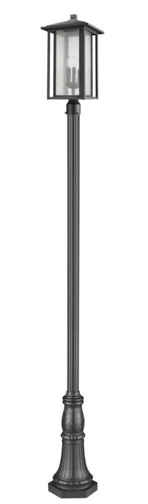 3 Light Outdoor Post Mounted Fixture | 554PHXLR-518P-BK