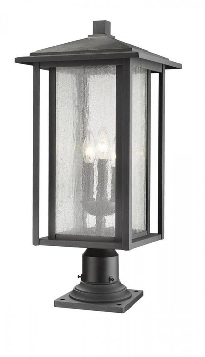3 Light Outdoor Pier Mounted Fixture | 554PHXLR-533PM-BK