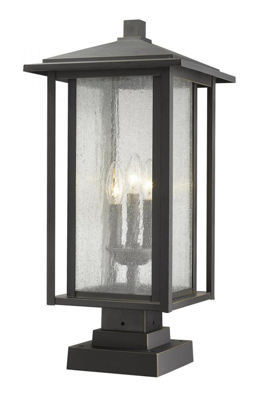 3 Light Outdoor Pier Mounted Fixture | 554PHXLS-SQPM-ORB