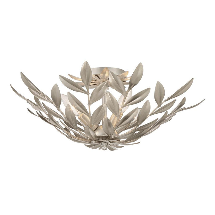 Broche 4 Light Antique Silver Semi Flush Mount | 560-SA