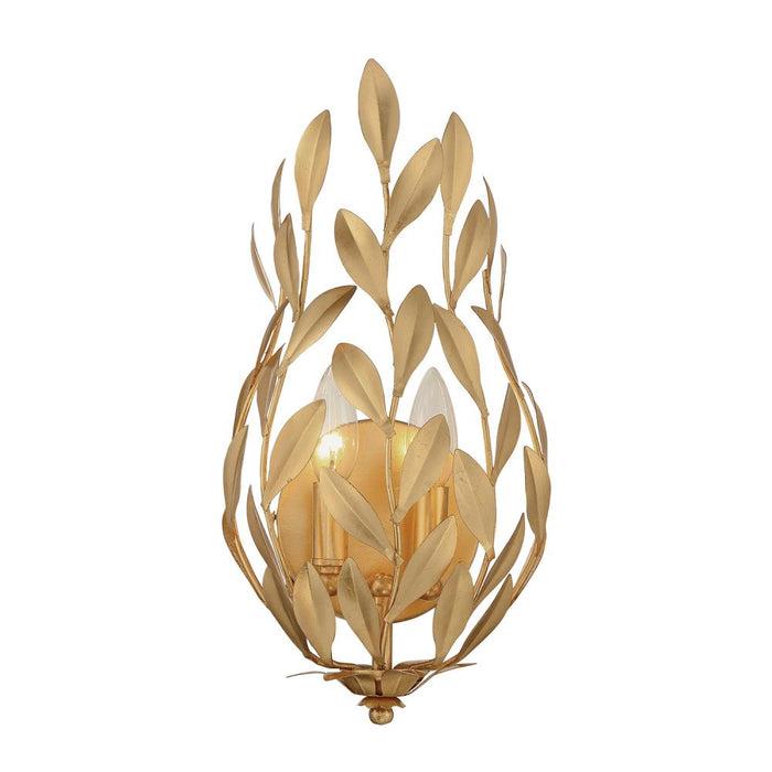 Crystorama Broche 1 Light Antique Gold Sconce