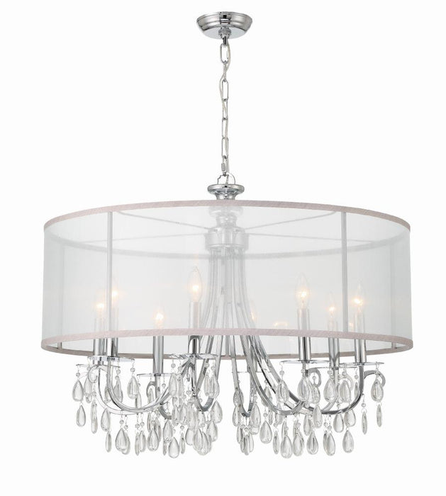 Crystorama Hampton 8 Light Drum Shade Polished Chrome Chandelier