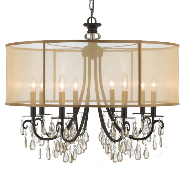Hampton 8 Light Drum Shade English Bronze Chandelier | 5628-EB