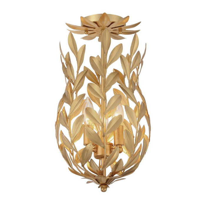 Broche 9.5'' Antique Gold Semi Flush Mount | 563-GA_CEILING