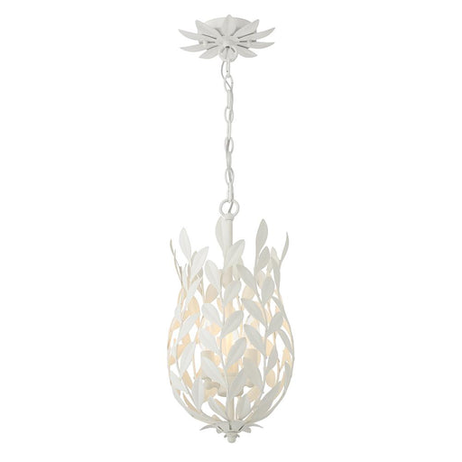 Crystorama Broche 3 Light Matte White Mini Pendant