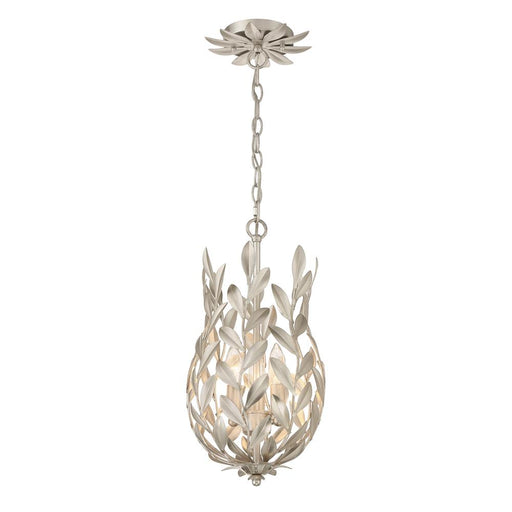 Crystorama Broche 3 Light Antique Silver Mini Pendant