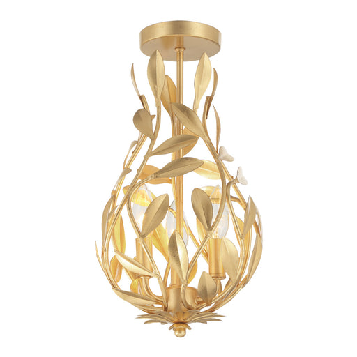 Broche 9'' Antique Gold Semi Flush Mount | 565-GA_CEILING