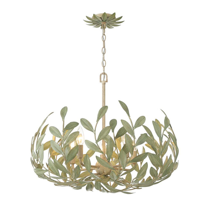 Broche 5 Light Champagne Green Tea Chandelier | 566-CT
