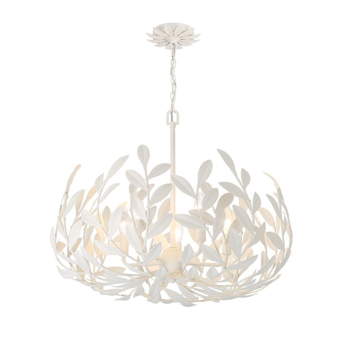 Broche 5 Light Matte White Chandelier | 566-MT