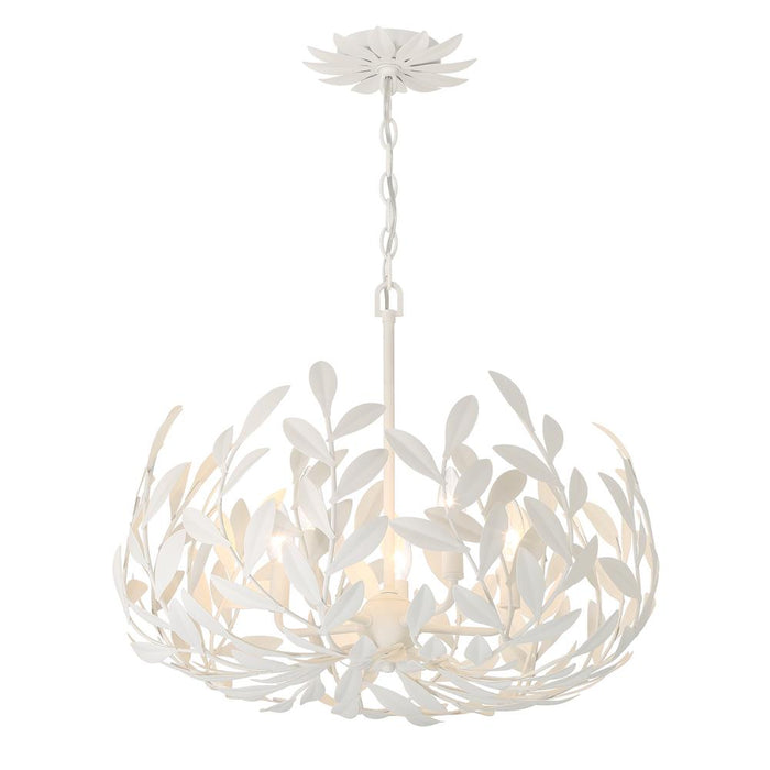 Crystorama Broche 5 Light Matte White Chandelier