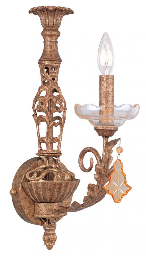 Crystorama 1 Light Etruscan Gold Eclectic Sconce