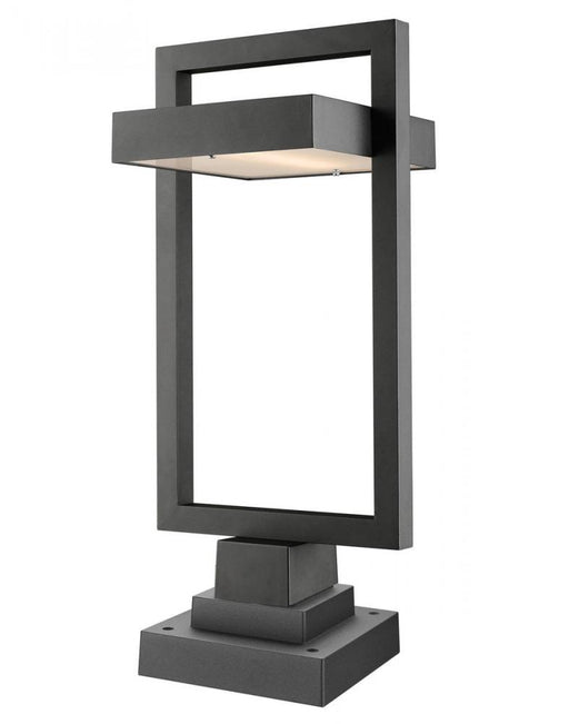 1 Light Outdoor Pier Mounted Fixture | 566PHBS-SQPM-BK-LED