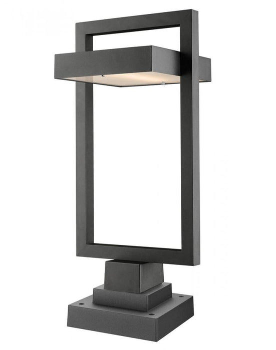1 Light Outdoor Pier Mounted Fixture | 566PHBS-SQPM-BK-LED