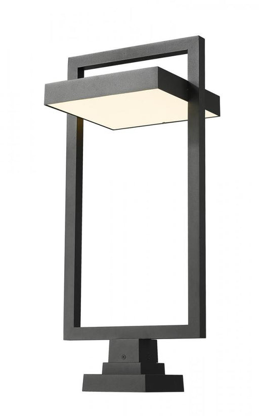 1 Light Outdoor Pier Mounted Fixture | 566PHXLS-SQPM-BK-LED