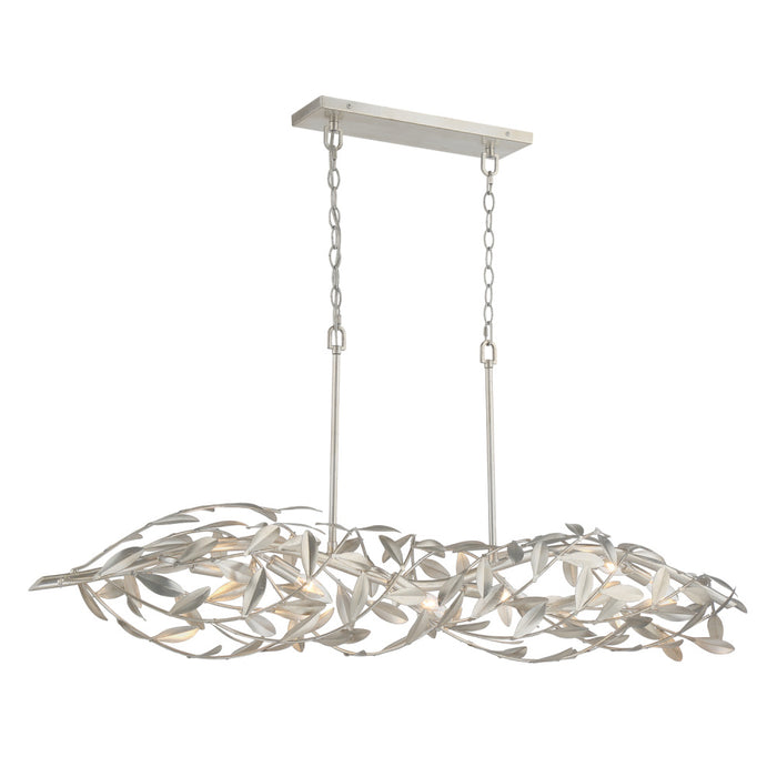 Broche 50.5'' Antique Silver Linear Chandelier | 567-SA