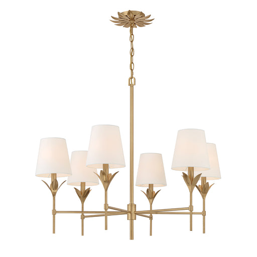 Broche 6 Light Antique Gold Chandelier | 568-GA