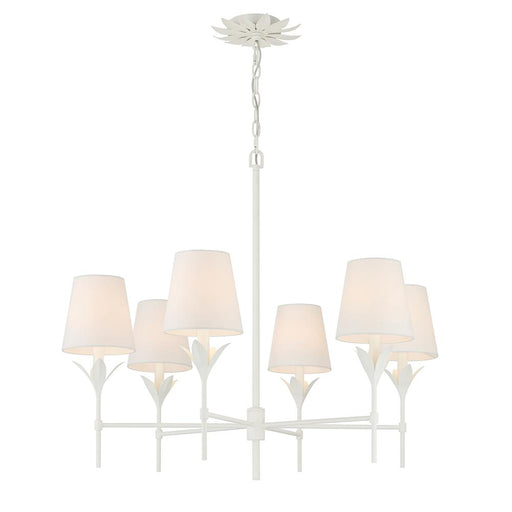 Broche 6 Light Matte White Chandelier | 568-MT