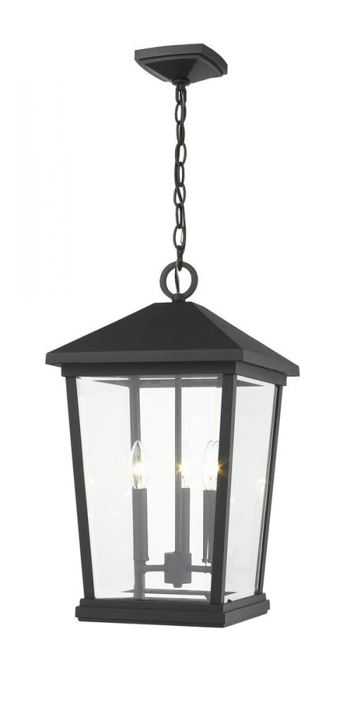 3 Light Outdoor Chain Mount Ceiling Fixture | 568CHXL-BK