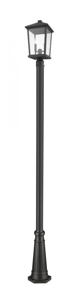 2 Light Outdoor Post Mounted Fixture | 568PHBR-519P-BK