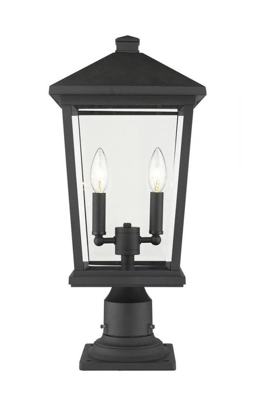 2 Light Outdoor Pier Mounted Fixture | 568PHBR-533PM-BK