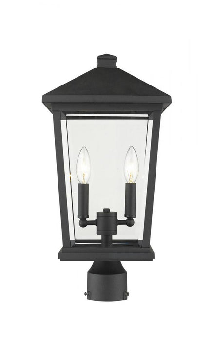 2 Light Outdoor Post Mount Fixture | 568PHBR-BK