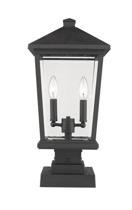 2 Light Outdoor Pier Mounted Fixture | 568PHBS-SQPM-BK