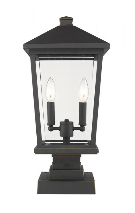 2 Light Outdoor Pier Mounted Fixture | 568PHBS-SQPM-ORB