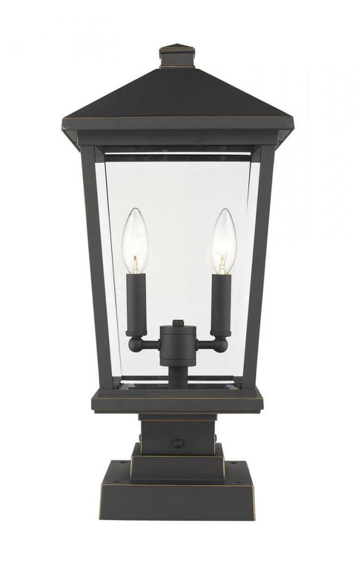 2 Light Outdoor Pier Mounted Fixture | 568PHBS-SQPM-ORB